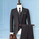 Suit Set Three-piece Set Men's Korean Style Slim Fit Business