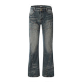 Slightly Flared Denim Trousers For Men
