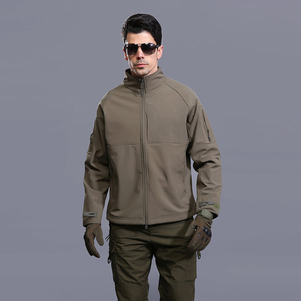 Outdoor Jacket Coat Men's Thin Commander Stand Collar Loose