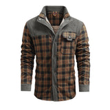Men's Thermal Plaid Jacket Long-sleeved