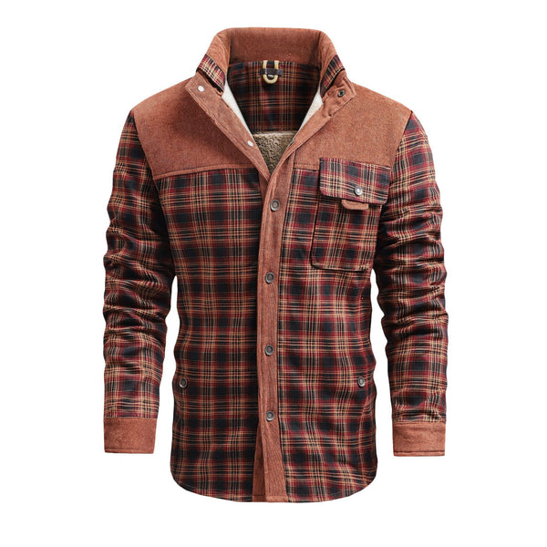 Men's Thermal Plaid Jacket Long-sleeved