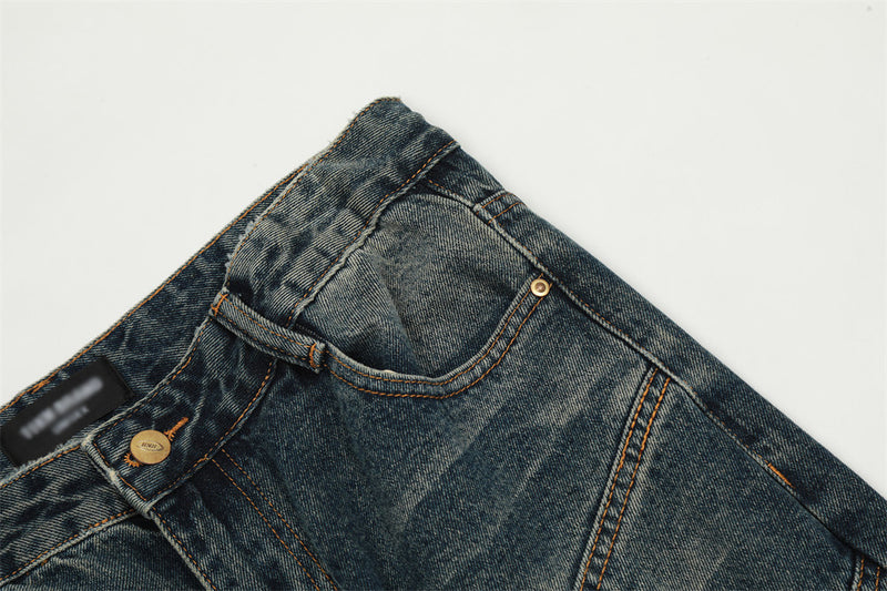Slightly Flared Denim Trousers For Men
