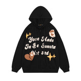 Unisex Hooded Printed Cardigan Hoodie