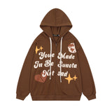 Unisex Hooded Printed Cardigan Hoodie