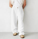 Men's Loose Linen Pleated High Waist Jogger Pants Breathable Daily Casual Pants