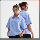 Men's Loose Short Striped Shirt Short Sleeve