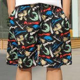 Summer Beach Pants Men's Loose Casual Fifth Pants Ice Silk High Elasticity Quick-drying