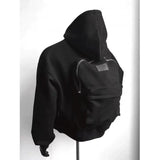 Back Schoolbag Design Men's Coat Flower Gray