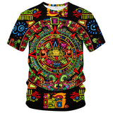 Men's Mexican Maya Realistic Pattern Short Sleeve