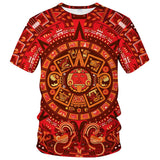 Men's Mexican Maya Realistic Pattern Short Sleeve
