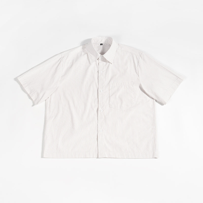 Men's Loose Short Striped Shirt Short Sleeve