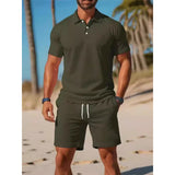 Men's Summer Casual Sports All-matching Slim Fit Short-sleeved Polo Shirt Shorts