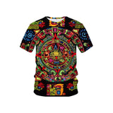 Men's Mexican Maya Realistic Pattern Short Sleeve