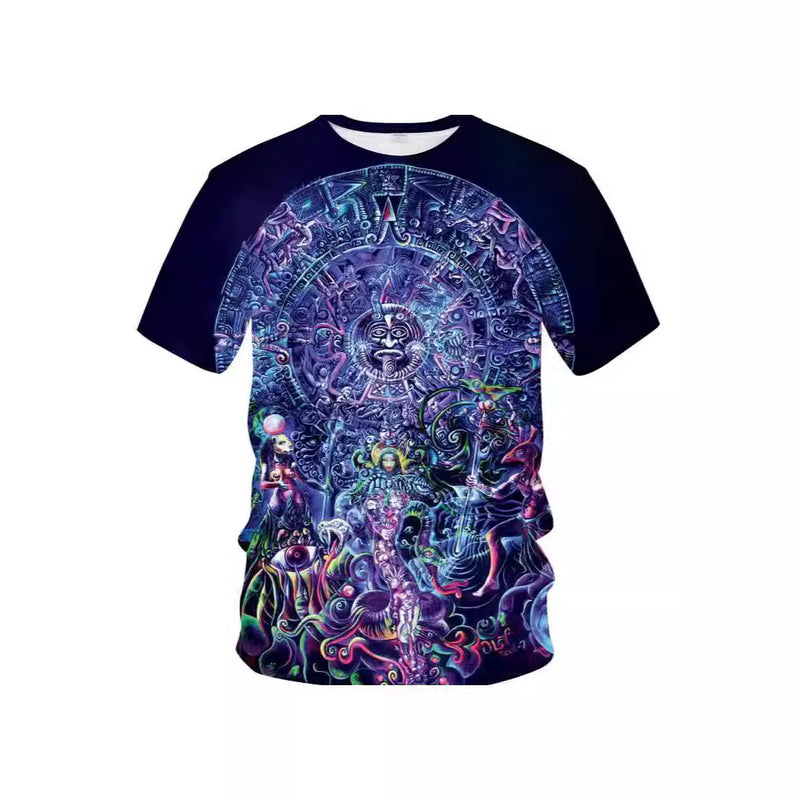Men's Mexican Maya Realistic Pattern Short Sleeve