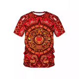 Men's Mexican Maya Realistic Pattern Short Sleeve
