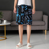 Summer Beach Pants Men's Loose Casual Fifth Pants Ice Silk High Elasticity Quick-drying