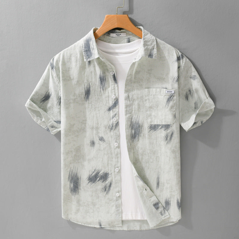 Summer Menswear Simple Printed All-matching Short Sleeve