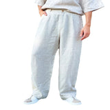 Men's Loose Linen Pleated High Waist Jogger Pants Breathable Daily Casual Pants