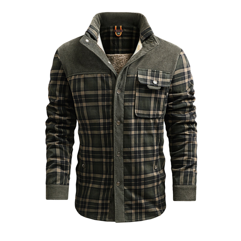 Men's Thermal Plaid Jacket Long-sleeved
