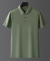 Pure Color Mulberry Silk Men's Short Sleeve
