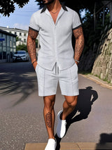 European And American Ins Fashion Men's Digital Printing Casual Short Sleeve Suit