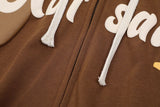 Unisex Hooded Printed Cardigan Hoodie