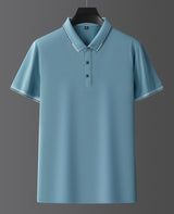 Pure Color Mulberry Silk Men's Short Sleeve